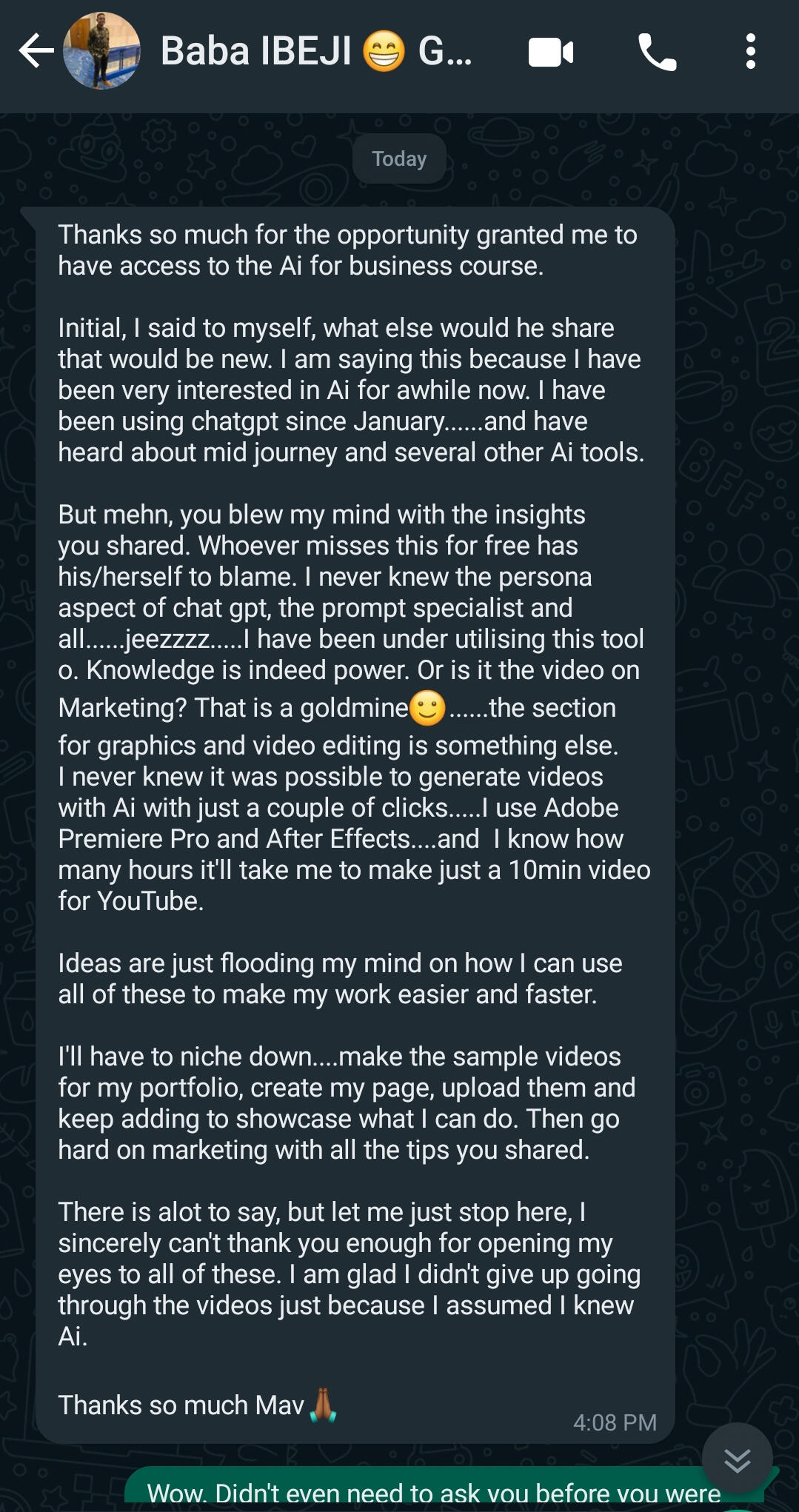 Tomi, a life changer